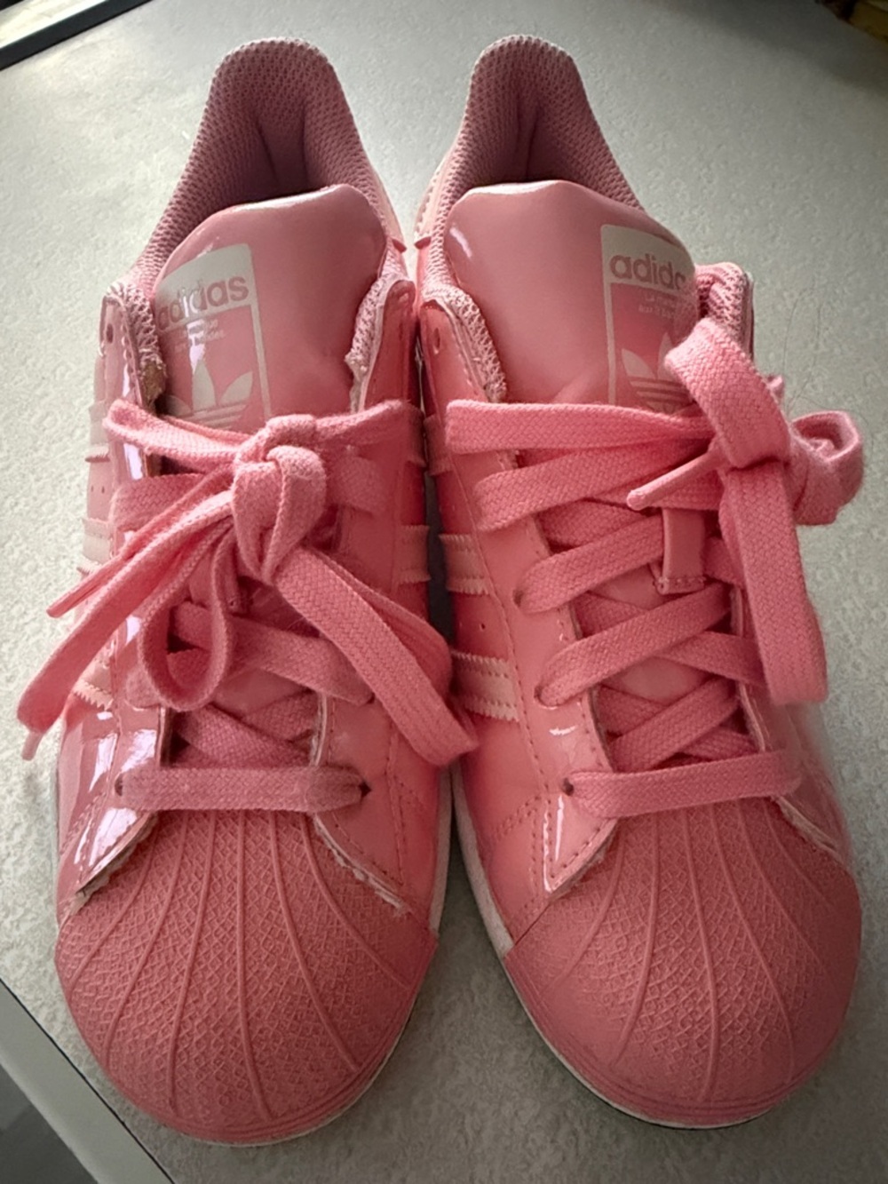 adidas Toy Story Pink Patent Shell-Toe Sneakers